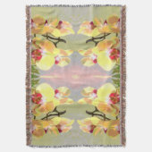 Yellow Orchids Pattern Decke (Vorderseite Vertikal)