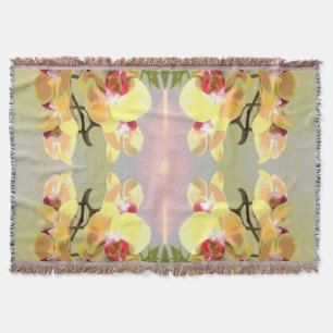 Yellow Orchids Pattern Decke