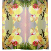 Yellow Orchids Pattern Duschvorhang (Vorderseite)