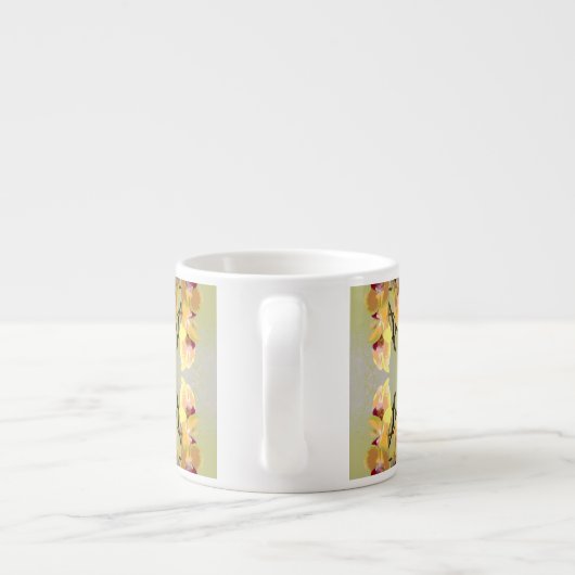 Yellow Orchids Pattern Espressotasse (Rückseite)