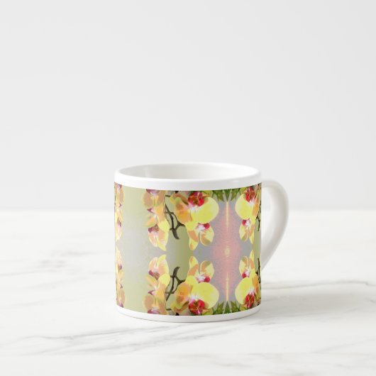 Yellow Orchids Pattern Espressotasse (Vorderseite Rechts)