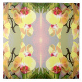 Yellow Orchids Pattern Fliese (Vorderseite)