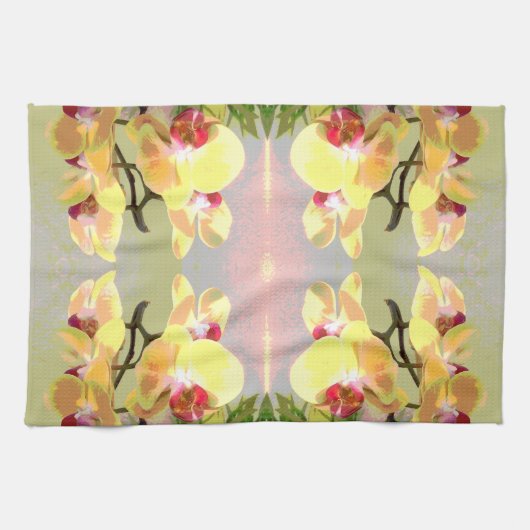 Yellow Orchids Pattern Geschirrtuch (Horizontal)