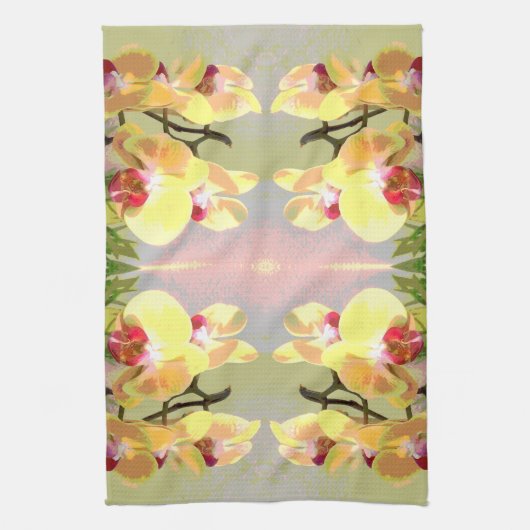 Yellow Orchids Pattern Geschirrtuch (Vertikal)