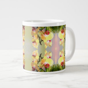 Yellow Orchids Pattern Jumbo-Tasse