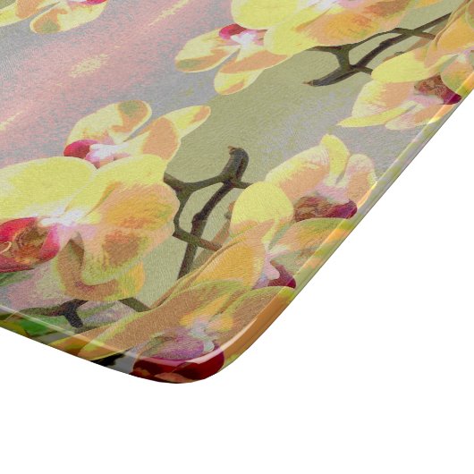 Yellow Orchids Pattern Schneidebrett (Ecke)