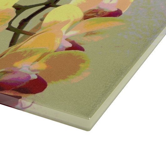 Yellow Orchids Pattern Schneidebrett (Ecke)