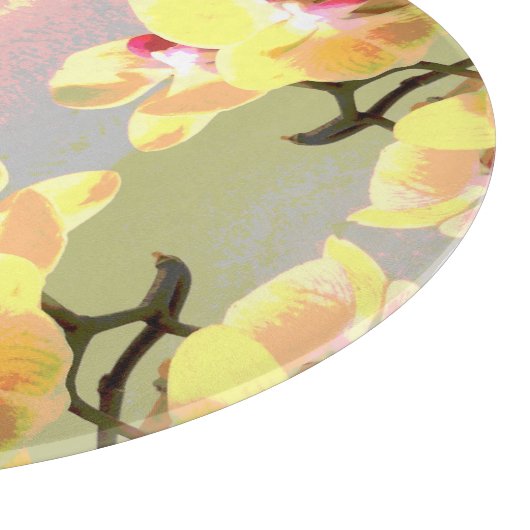 Yellow Orchids Pattern Schneidebrett (Ecke)