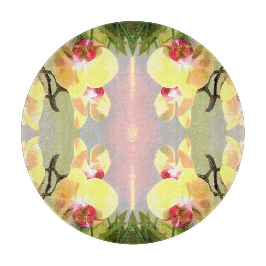 Yellow Orchids Pattern Schneidebrett (Vorderseite)