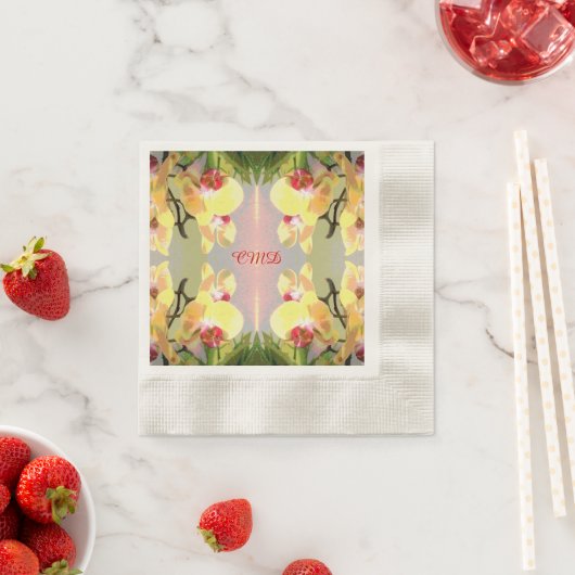 Yellow Orchids Pattern Serviette (Beispiel)