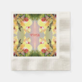 Yellow Orchids Pattern Serviette (Vorderseite)
