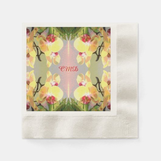 Yellow Orchids Pattern Serviette (Vorderseite)