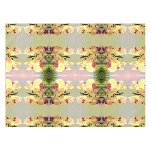 Yellow Orchids Pattern Tischdecke (Vorderseite (Horizontal))