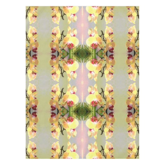Yellow Orchids Pattern Tischdecke (Vorderseite)