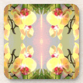 Yellow Orchids Pattern Untersetzer (Vorderseite)