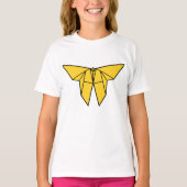 Yellow Origami Butterfly Girls T - Shirt (Vorderseite)