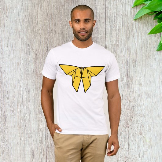 Yellow Origami Butterfly Mens T - Shirt