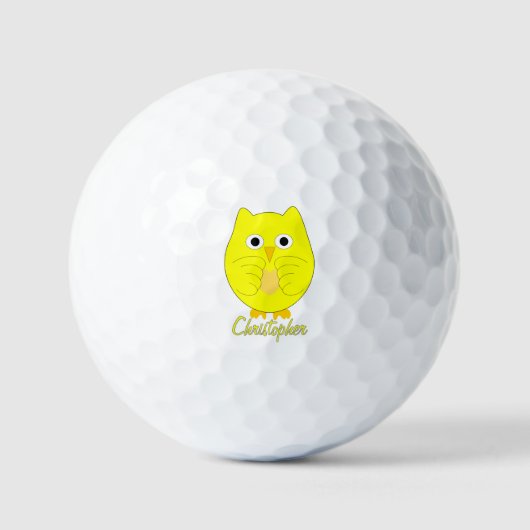 Yellow Owl Design Golfball (Vorderseite)