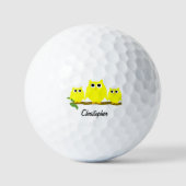 Yellow Owl Design Personalised Golfball (Vorderseite)