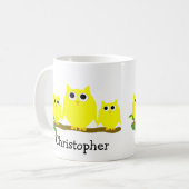 Yellow Owls Design Personalised Kaffeetasse (Vorderseite Links)