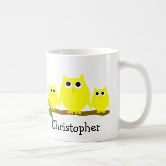 Yellow Owls Design Personalised Kaffeetasse (Rechts)