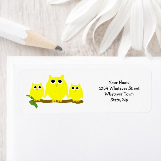 Yellow Owls Design Return Address (Insitu)
