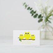Yellow Owls Design Visitenkarte (Stehend Vorderseite)