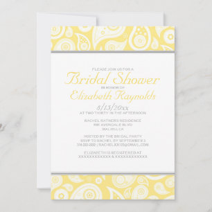 Yellow Paisley Bridal Dusche Einladungen