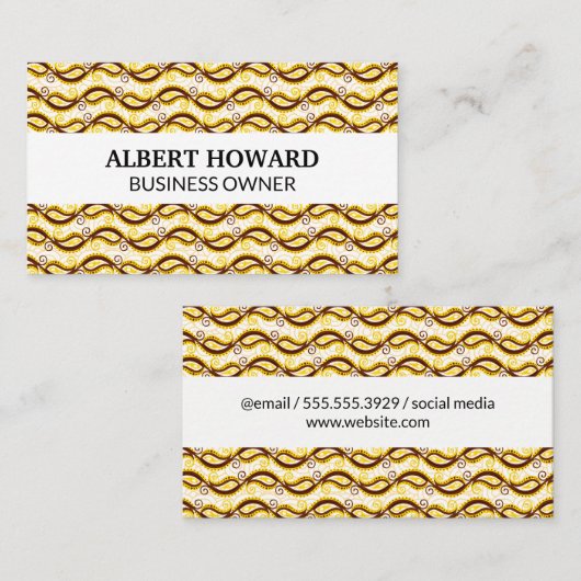 Yellow Paisley Pattern Visitenkarte (Vorne/Hinten)