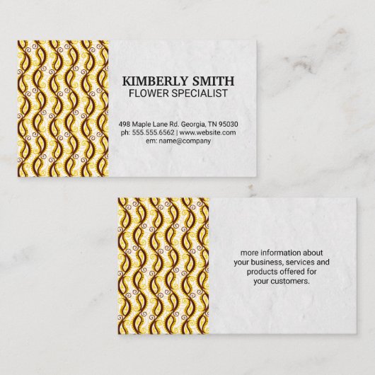 Yellow Paisley Pattern Visitenkarte (Vorne/Hinten)