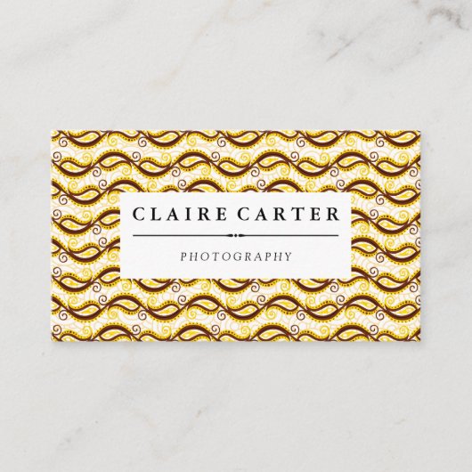 Yellow Paisley Pattern Visitenkarte (Vorderseite)