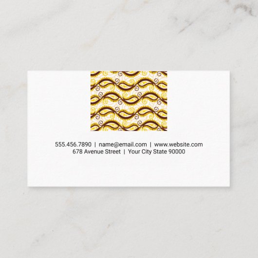 Yellow Paisley Pattern Visitenkarte (Rückseite)