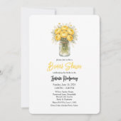 Yellow Palette Ranunculus Mason Jar Bridal Shower Einladung (Vorderseite)