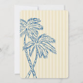 Yellow Palm Spring Pastel Beach Cabana Babydusche Einladung (Rückseite)