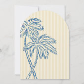 Yellow Palm Spring Pastel Beach Cabana Babydusche Einladung (Rückseite)