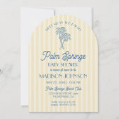 Yellow Palm Spring Pastel Beach Cabana Babydusche Einladung (Vorderseite)