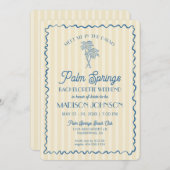 Yellow Palm Spring Pastell Beach Junggeselinnen-Ab Einladung (Vorne/Hinten)