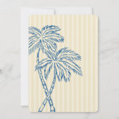 Yellow Palm Spring Pastell Beach Junggeselinnen-Ab Einladung (Rückseite)