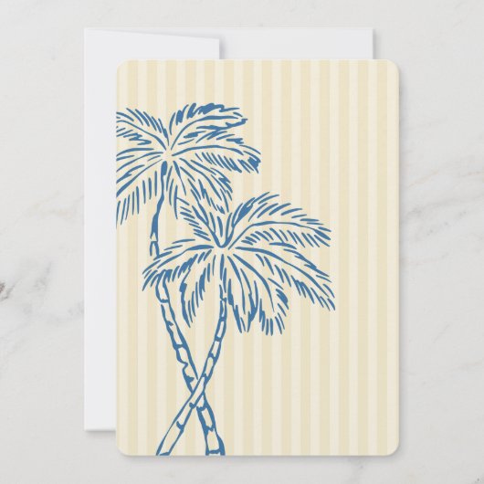 Yellow Palm Spring Pastell Beach Junggeselinnen-Ab Einladung (Rückseite)