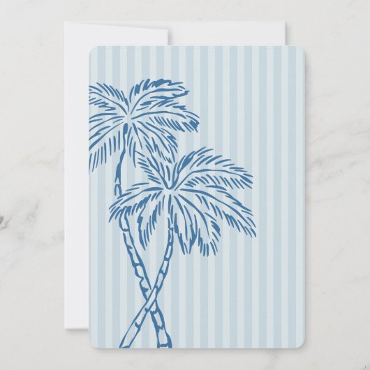 Yellow Palm Spring Pastell Beach Junggeselinnen-Ab Einladung (Rückseite)
