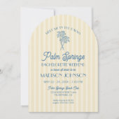 Yellow Palm Spring Pastell Beach Junggeselinnen-Ab Einladung (Vorderseite)