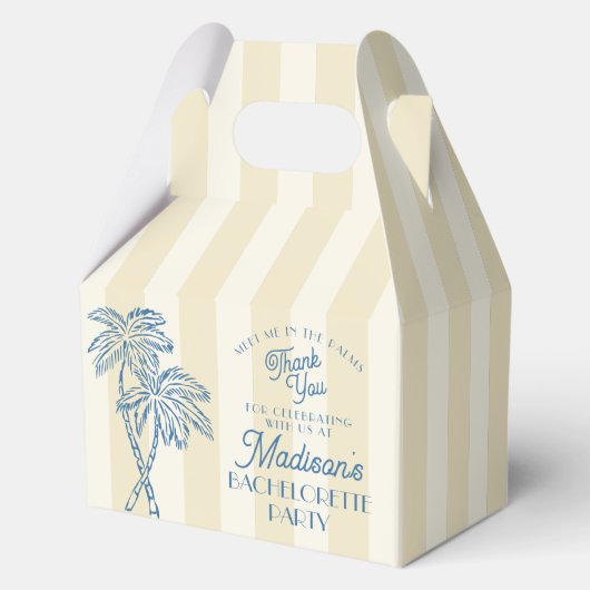 Yellow Palm Spring Pastell Beach Junggeselinnen-Ab Geschenkschachtel (Rückseite)