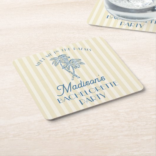 Yellow Palm Spring Pastell Beach Junggeselinnen-Ab Rechteckiger Pappuntersetzer (angewinkelt)