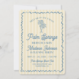 Yellow Palm Springs Pastel Beach Geburtstagsparty Einladung