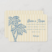 Yellow Palm Springs Pastel Beach Share Rezept Card Begleitkarte (Vorne/Hinten)