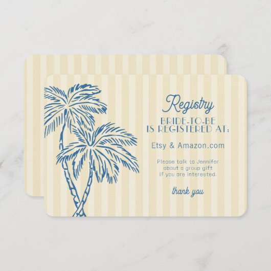 Yellow Palm Springs Pastell Beach Registry Beilage Begleitkarte (Vorne/Hinten)