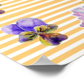 Yellow Pansy Blume Blume Shabby Chic Poster (Ecke)