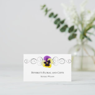 Yellow Pansy Daisy Floral Shop Business Card Visitenkarte