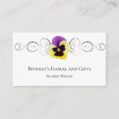 Yellow Pansy Daisy Floral Shop Business Card Visitenkarte (Vorderseite)