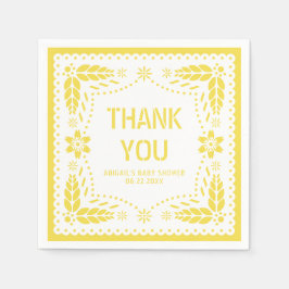 Yellow papel picado Danke Baby Dusche Serviette